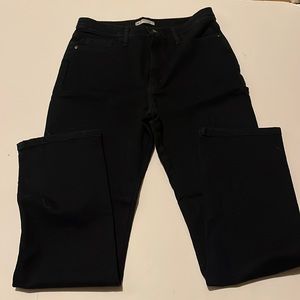 Lee Womens Classic Fit Dark Wash Straight Leg Black Denim Jeans 12 longs